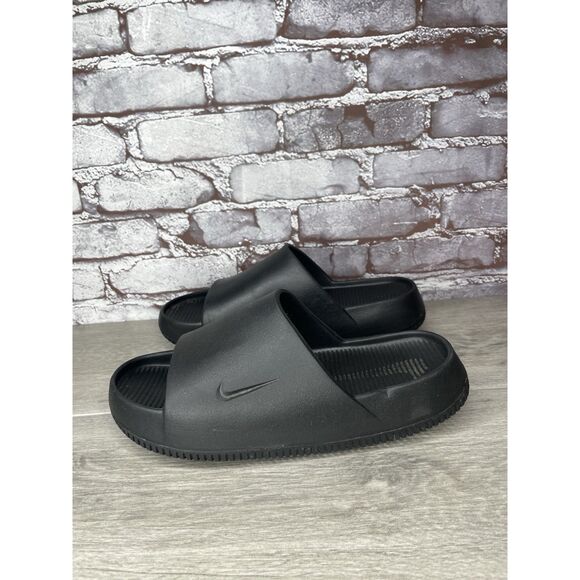 Nike Calm Slides Black Rubber Sandals Men’s Sz 10M US/43EU Women 11US FD4116-001 - Picture 1 of 16